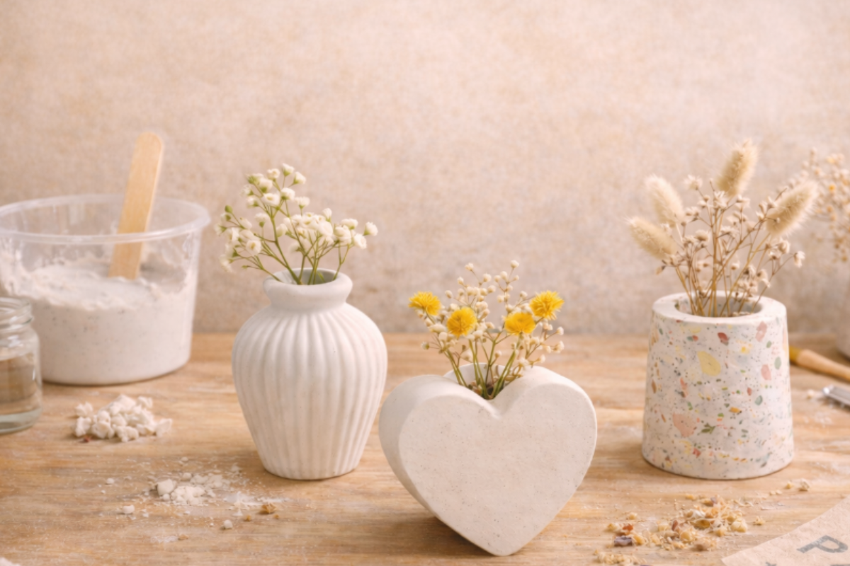 Vasetti decorativi in gesso acrilico: da zero a finito in 3 ore