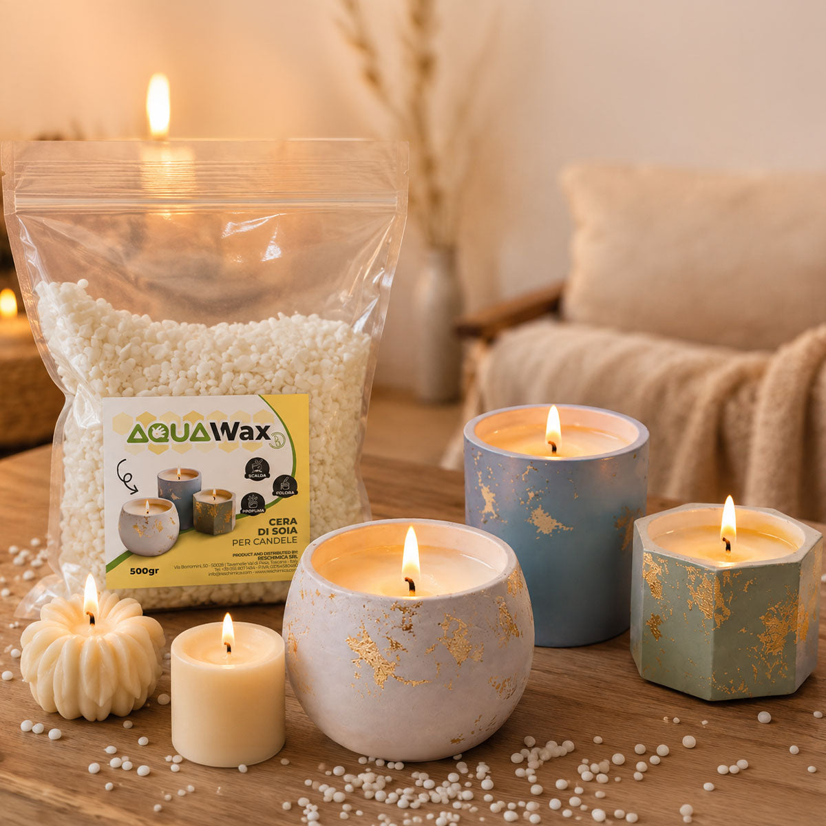 AQUA WAX – Cire DIY pour Bougies Parfumées et Décoratives