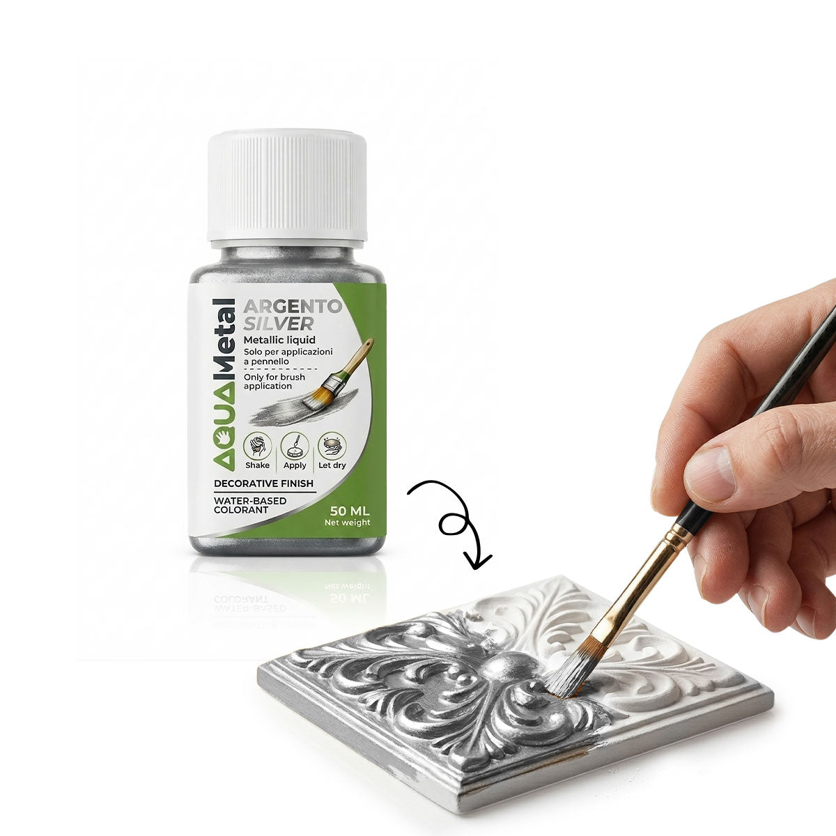 Aqua Metal – Couleur métallisée liquide pour décorer Aqua Resin au pinceau