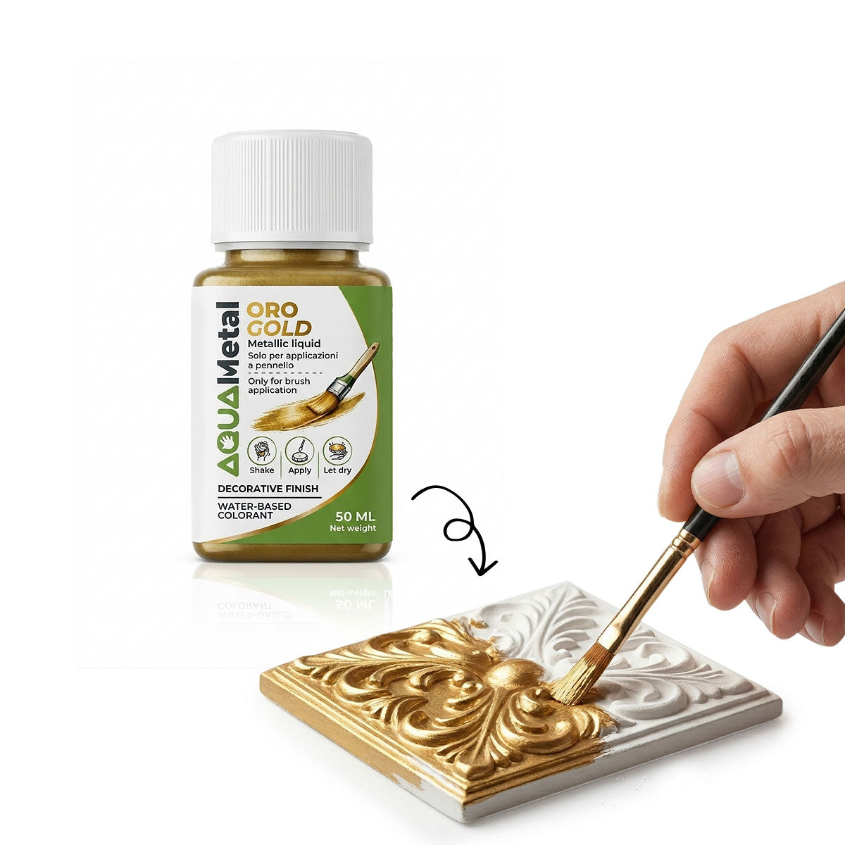 Aqua Metal – Couleur métallisée liquide pour décorer Aqua Resin au pinceau