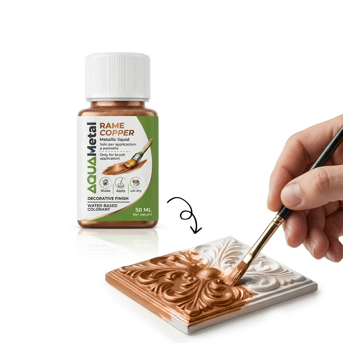 Aqua Metal – Couleur métallisée liquide pour décorer Aqua Resin au pinceau