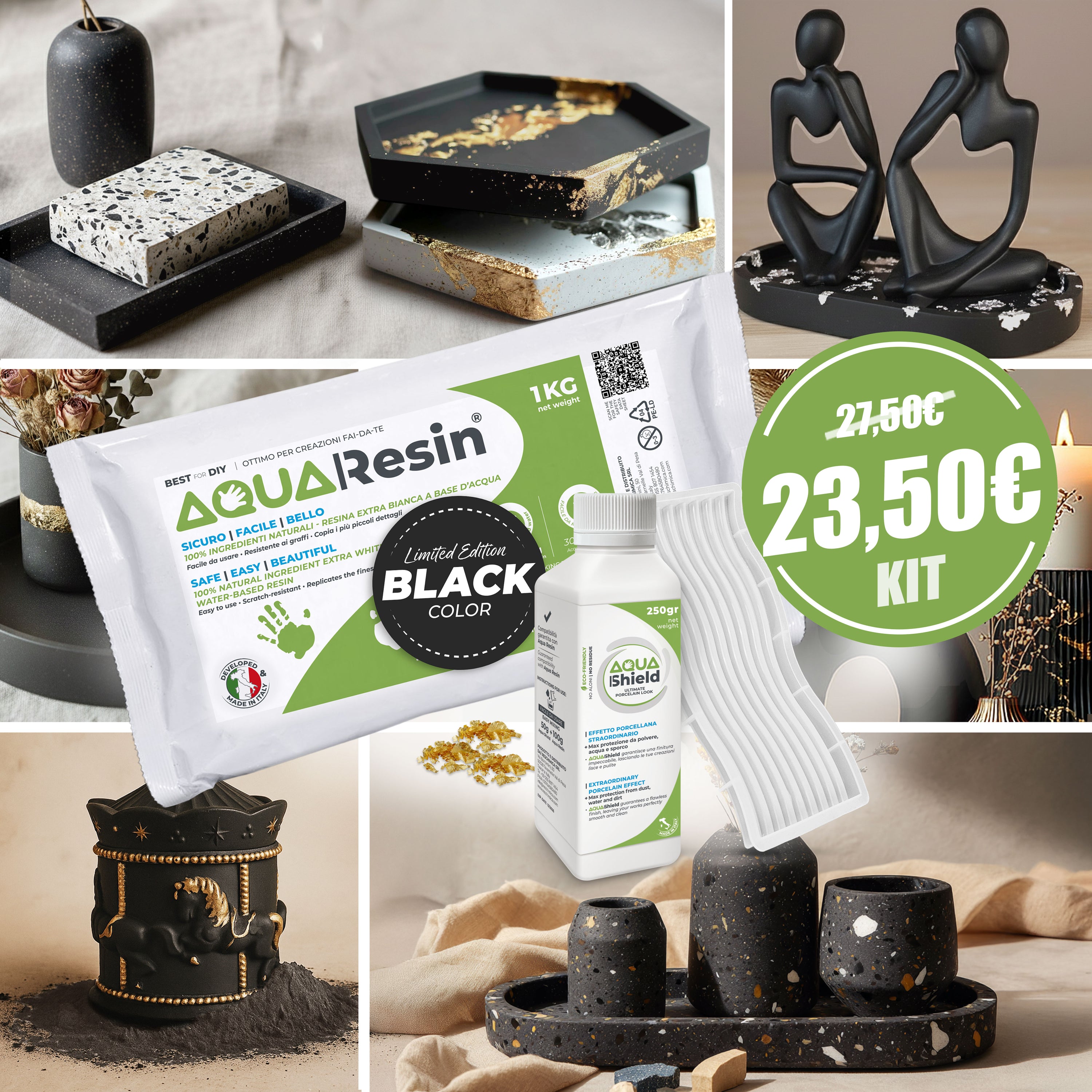 Aqua Resin Black Box – Kit créatif noir au style design