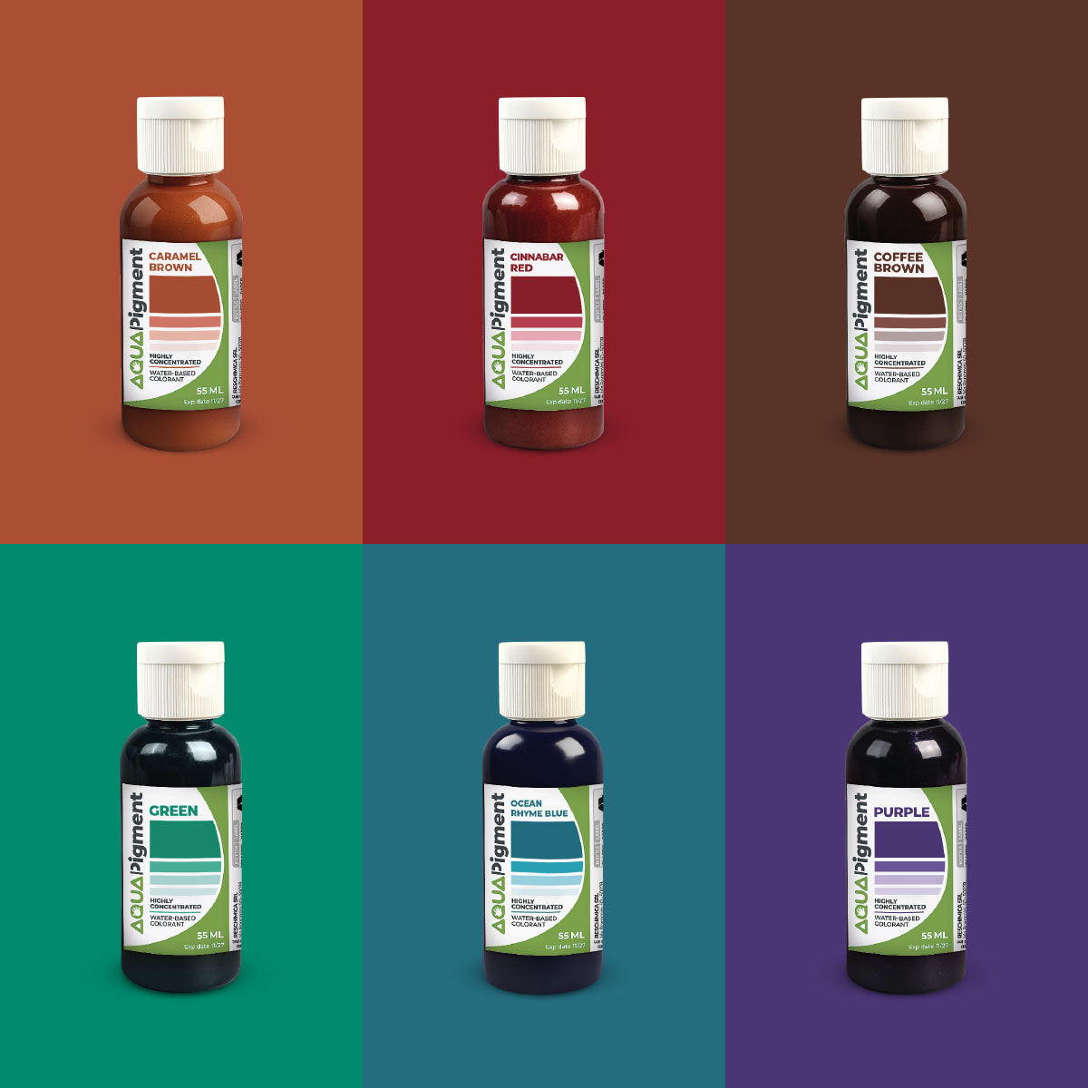 Aqua Pigment – Set Boho Chic de 6 Couleurs pour Aqua Resin et Plâtre