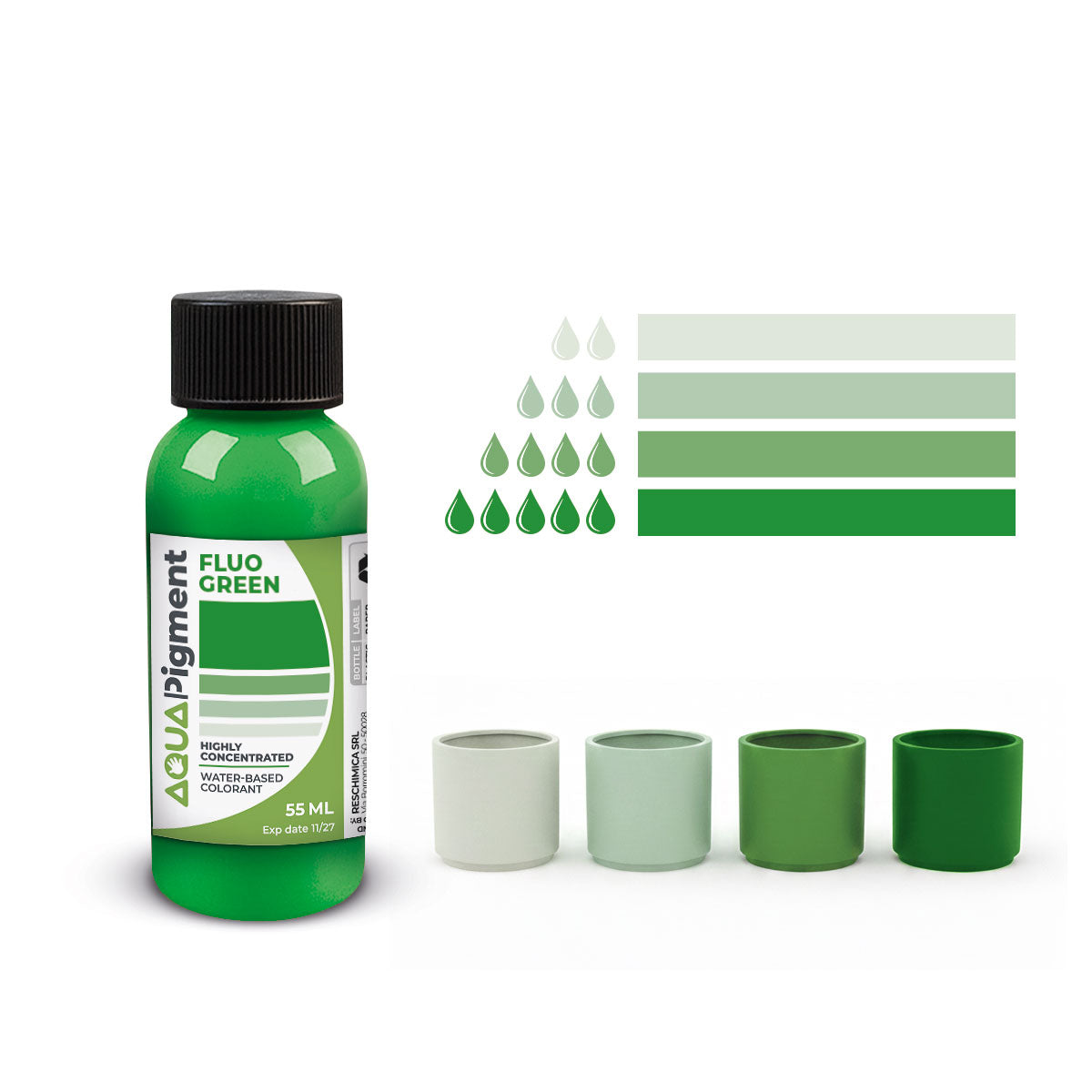 Aqua Pigment – Set de 6 Couleurs Fluorescentes pour Aqua Resin et Plâtre