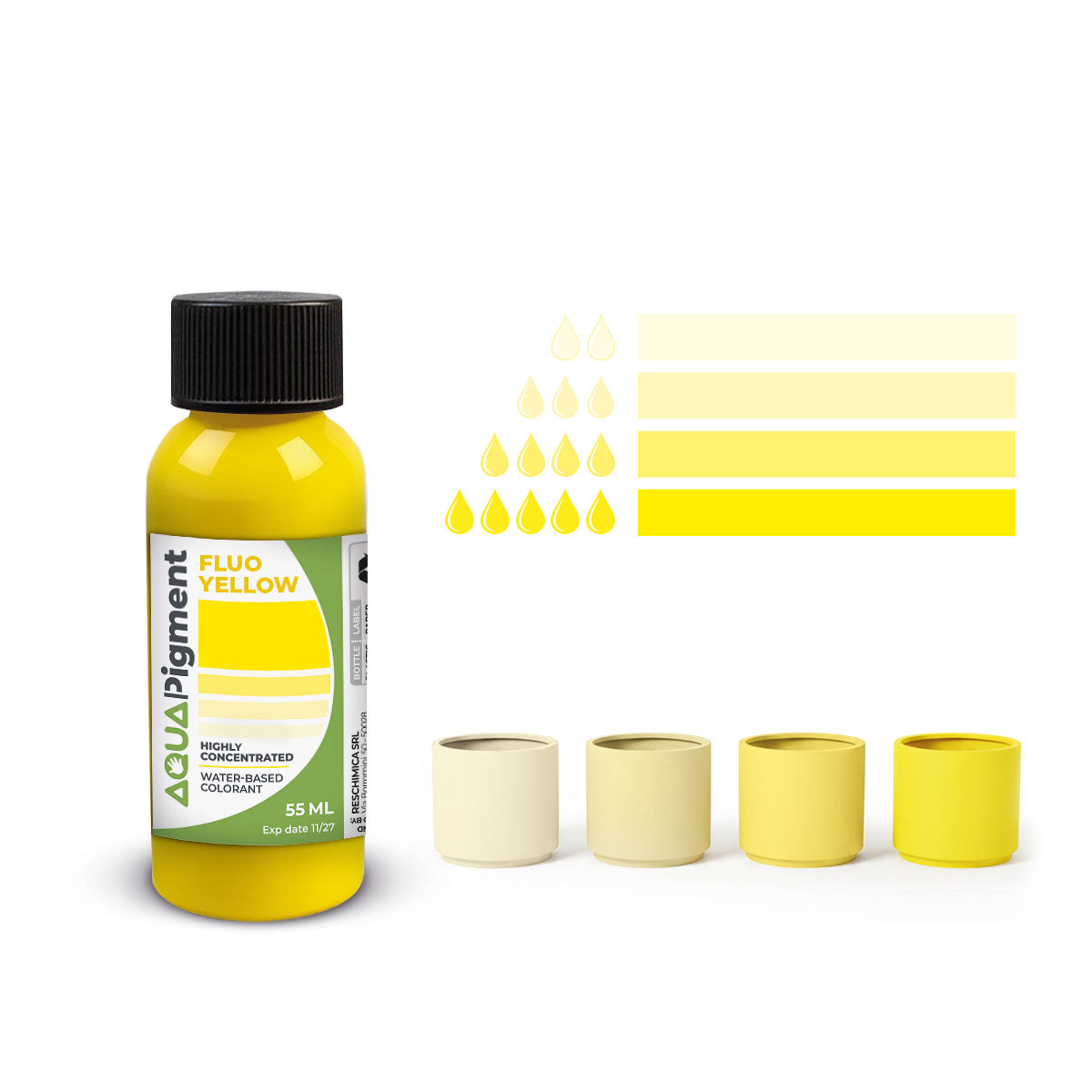 Aqua Pigment – Set de 6 Couleurs Fluorescentes pour Aqua Resin et Plâtre