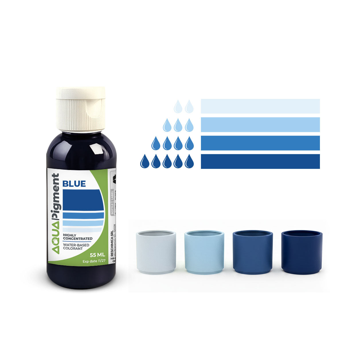 Aqua Pigment – Set de 4 Couleurs Primaires pour Aqua Resin et Plâtre
