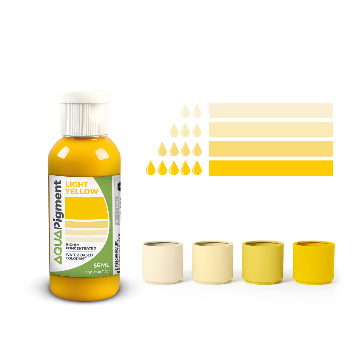 Aqua Pigment – Set de 4 Couleurs Primaires pour Aqua Resin et Plâtre