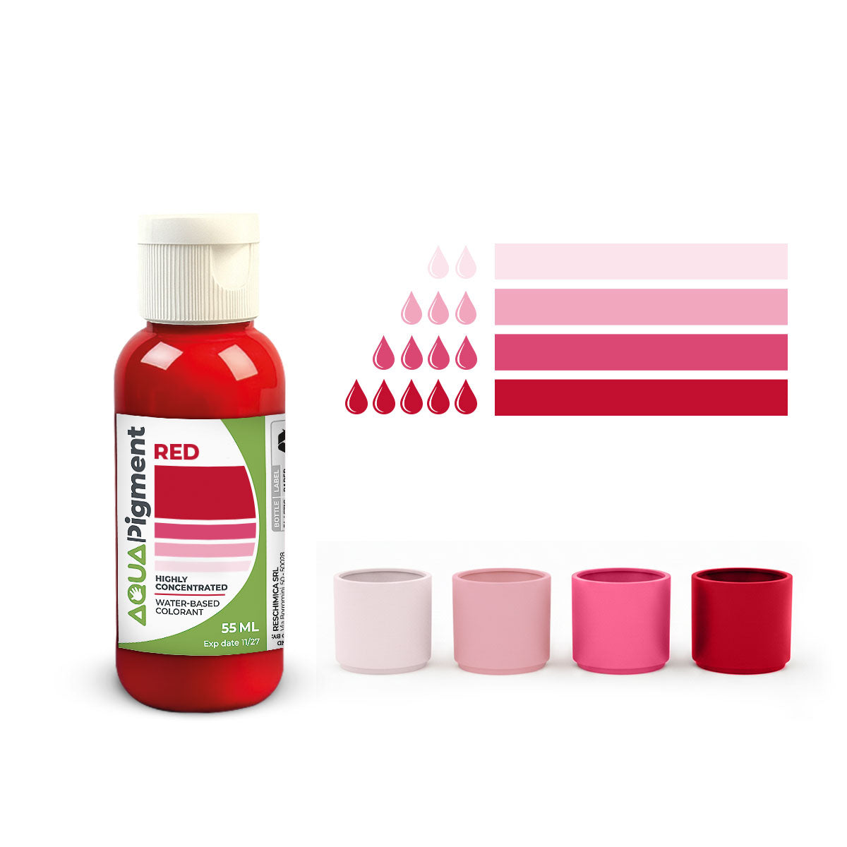 Aqua Pigment – Set de 4 Couleurs Primaires pour Aqua Resin et Plâtre