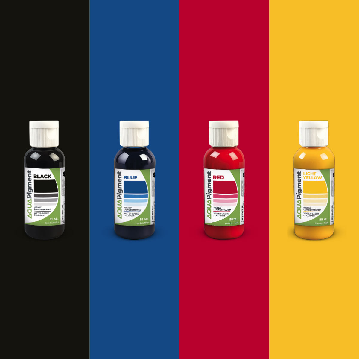 Aqua Pigment – Set de 4 Couleurs Primaires pour Aqua Resin et Plâtre