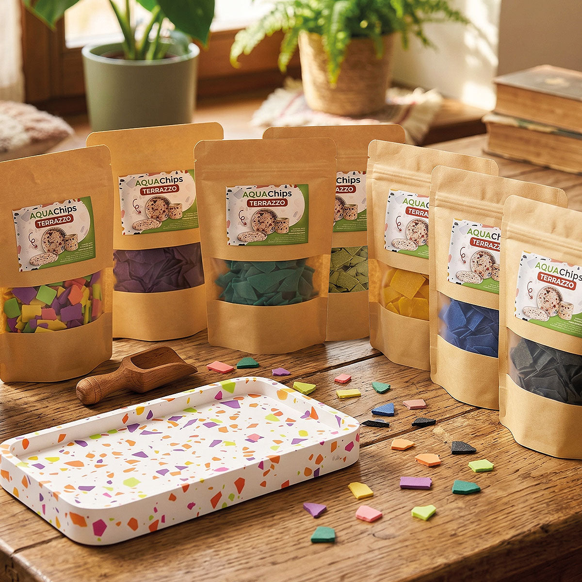 Aqua Chips – Éclats colorés en Aqua Resin pour effet terrazzo