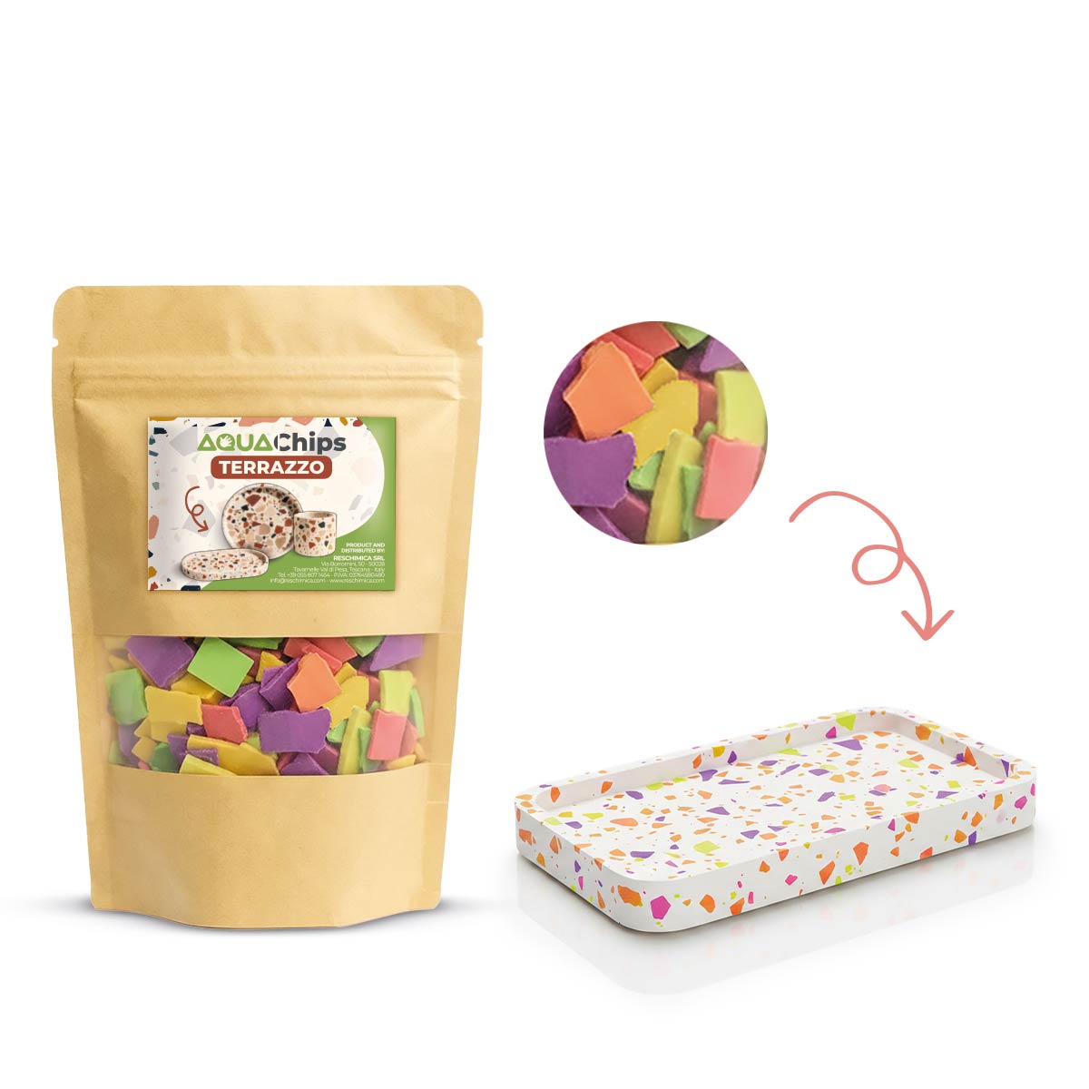Aqua Chips – Éclats colorés en Aqua Resin pour effet terrazzo