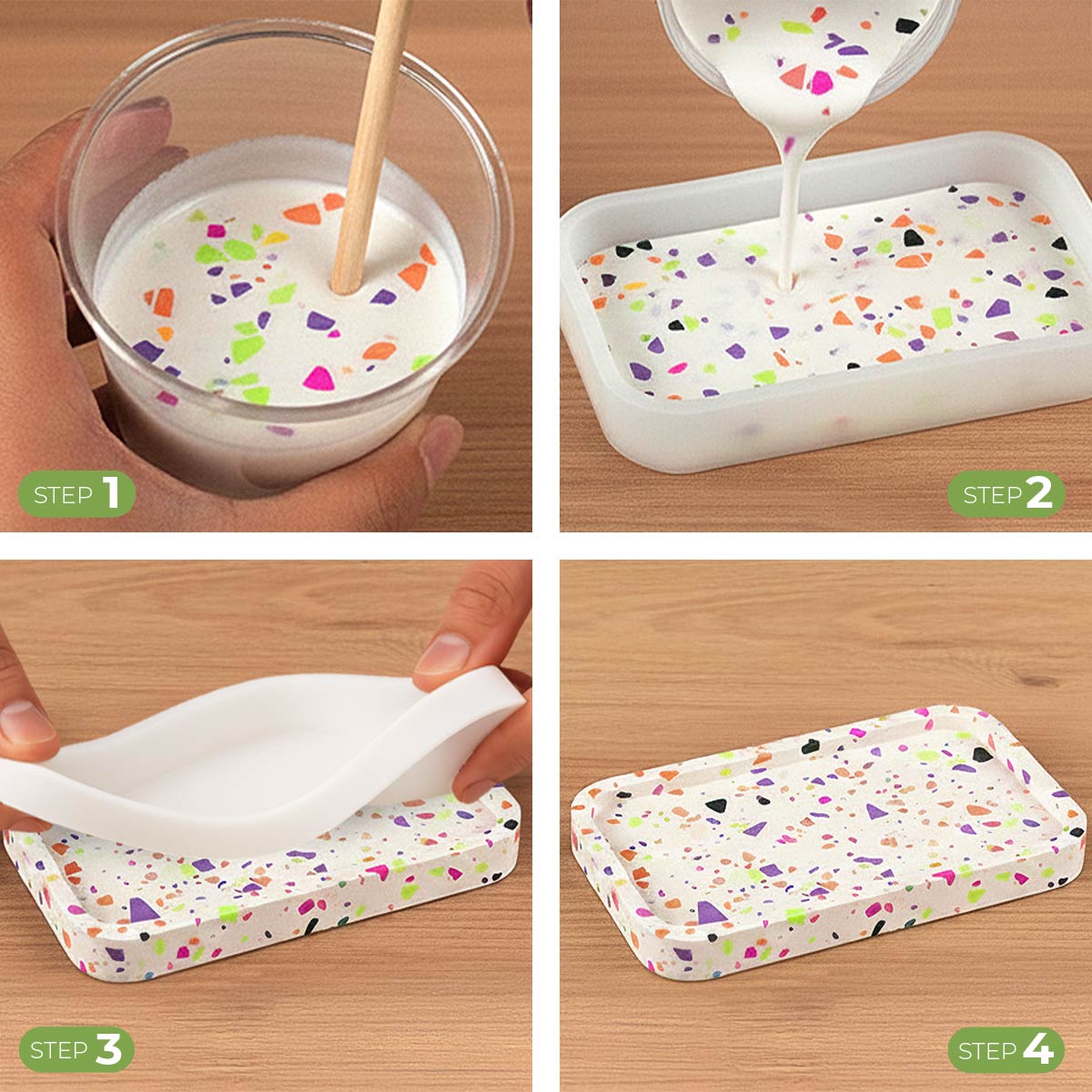 Aqua Chips – Éclats colorés en Aqua Resin pour effet terrazzo