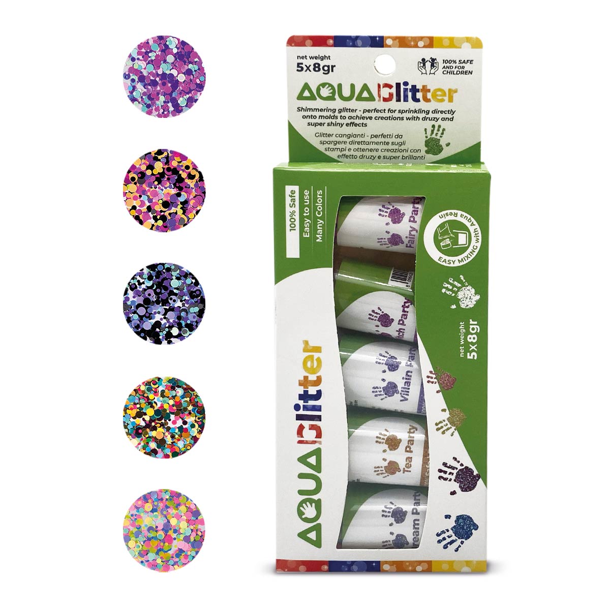 AQUA GLITTER - Glitter per Aqua Resin per le tue Creazioni - Aqua Resin