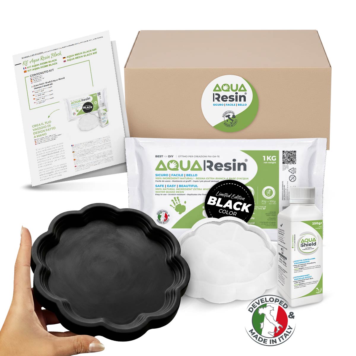 Aqua Resin Black Kit Kit créatif noir pour décoration moderne