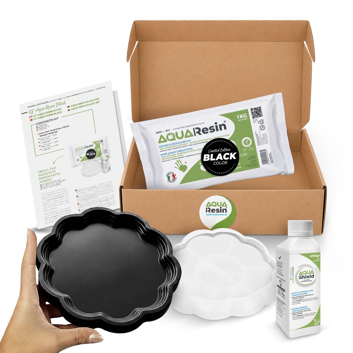 Aqua Resin Black Kit - Il kit creativo nero per decorazioni moderne - Aqua Resin
