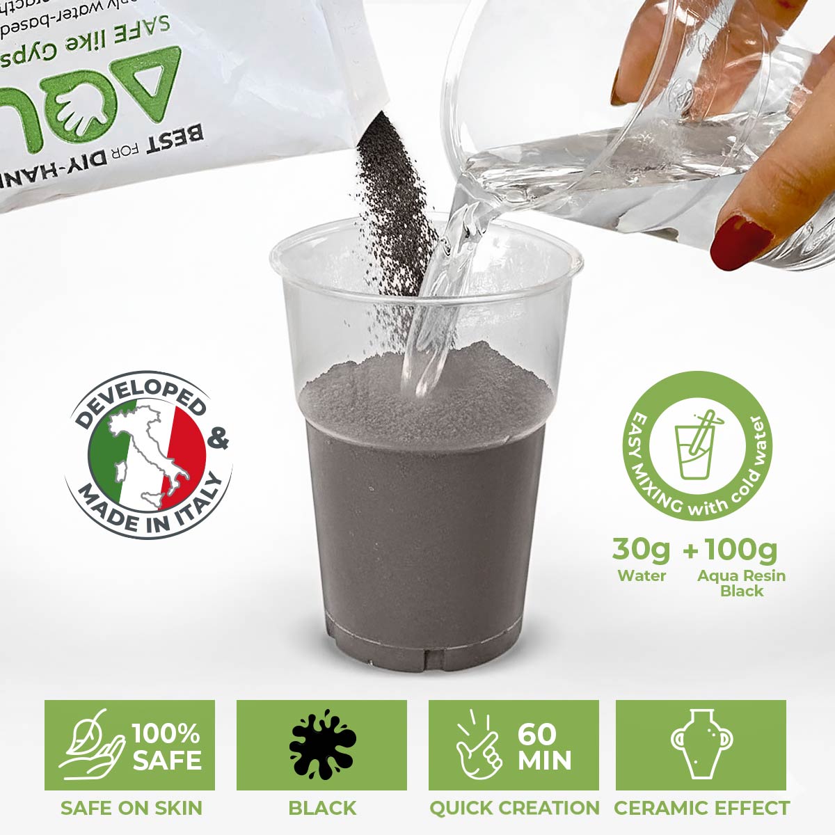 Aqua Resin Black Kit - Il kit creativo nero per decorazioni moderne - Aqua Resin