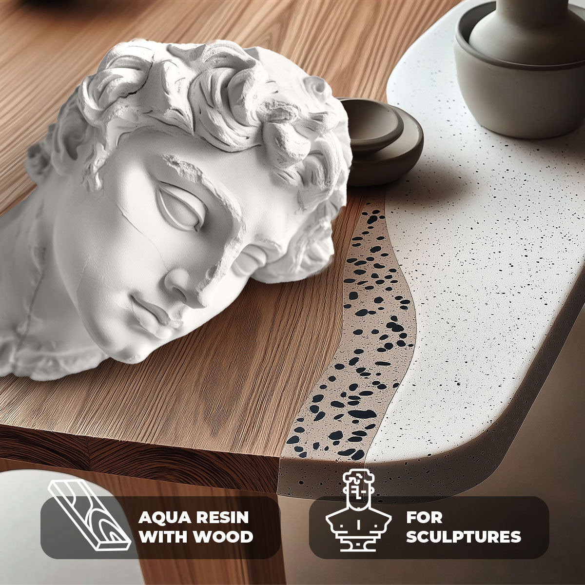 AQUA RESIN - Gesso per creatività in polvere bianchissimo, naturale, atossico e sicuro - Aqua Resin