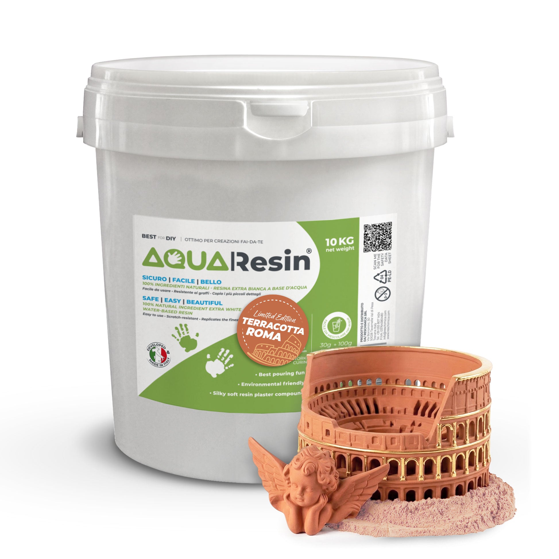 AQUA RESIN TERRACOTTA ROMA – Plâtre premium couleur terracotta, naturel et sûr, pour moulage