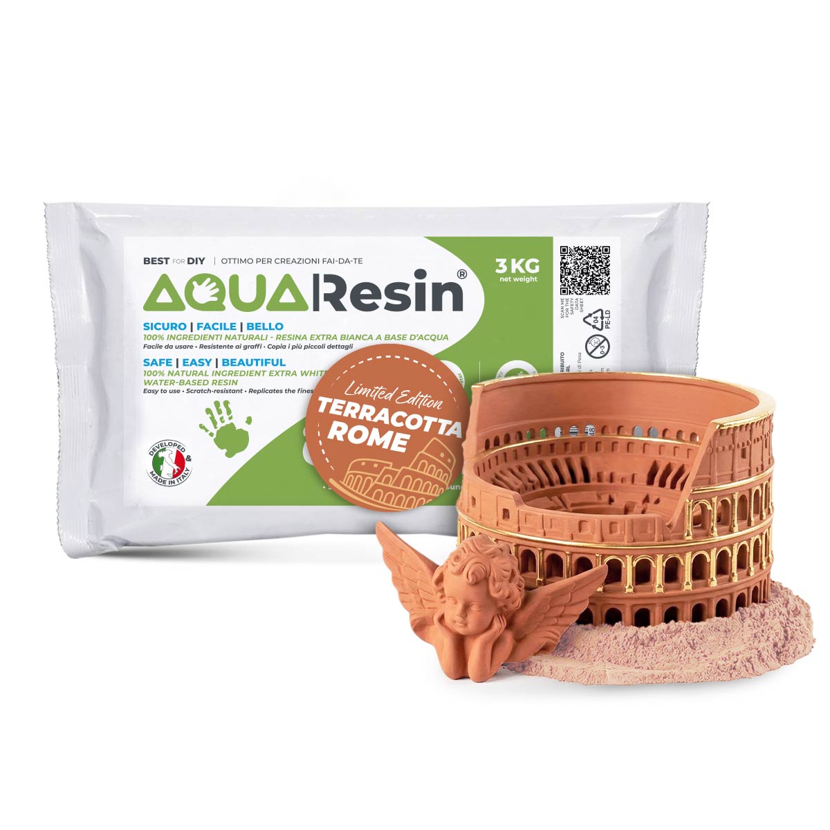 AQUA RESIN TERRACOTTA ROMA – Plâtre premium couleur terracotta, naturel et sûr, pour moulage