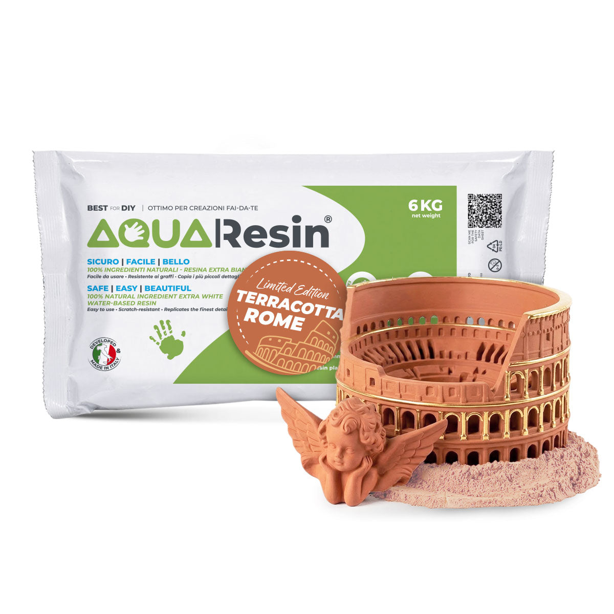 AQUA RESIN TERRACOTTA ROMA – Plâtre premium couleur terracotta, naturel et sûr, pour moulage