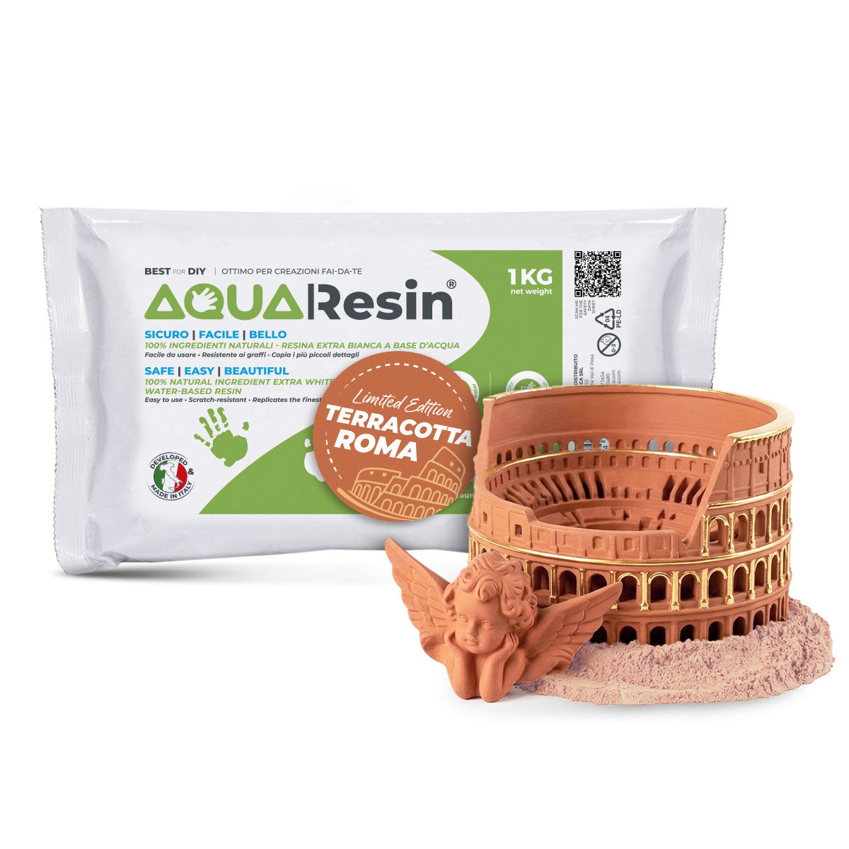 AQUA RESIN TERRACOTTA ROMA – Plâtre premium couleur terracotta, naturel et sûr, pour moulage