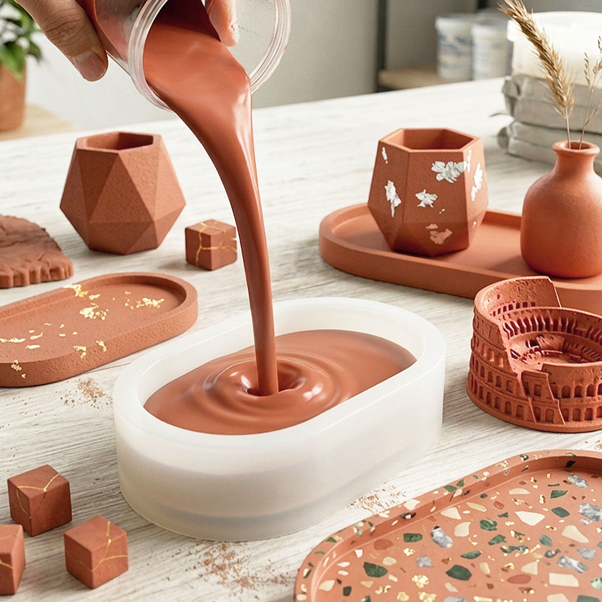 AQUA RESIN TERRACOTTA ROMA – Plâtre premium couleur terracotta, naturel et sûr, pour moulage
