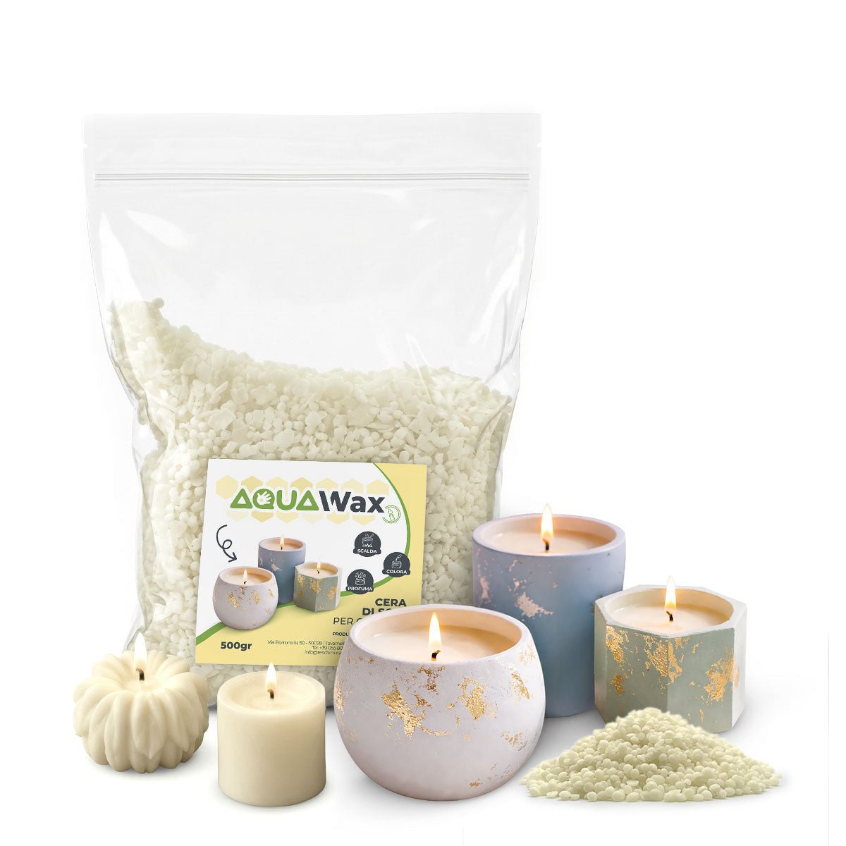 AQUA WAX – Cera per Candele Fai Da Te Profumate e Decorative - Aqua Resin