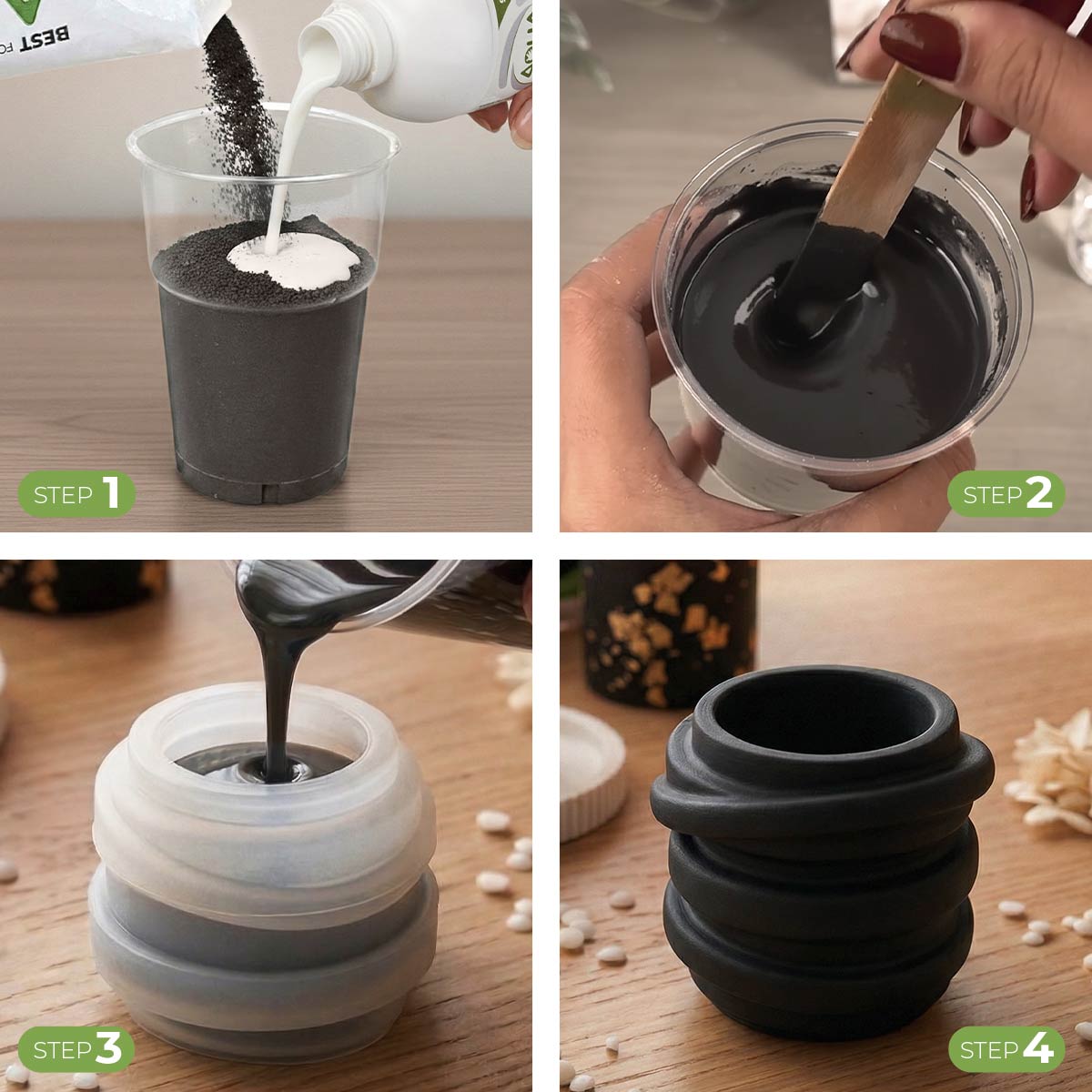 Aqua Resin Black Kit - Bougeoir Swirl et bougies