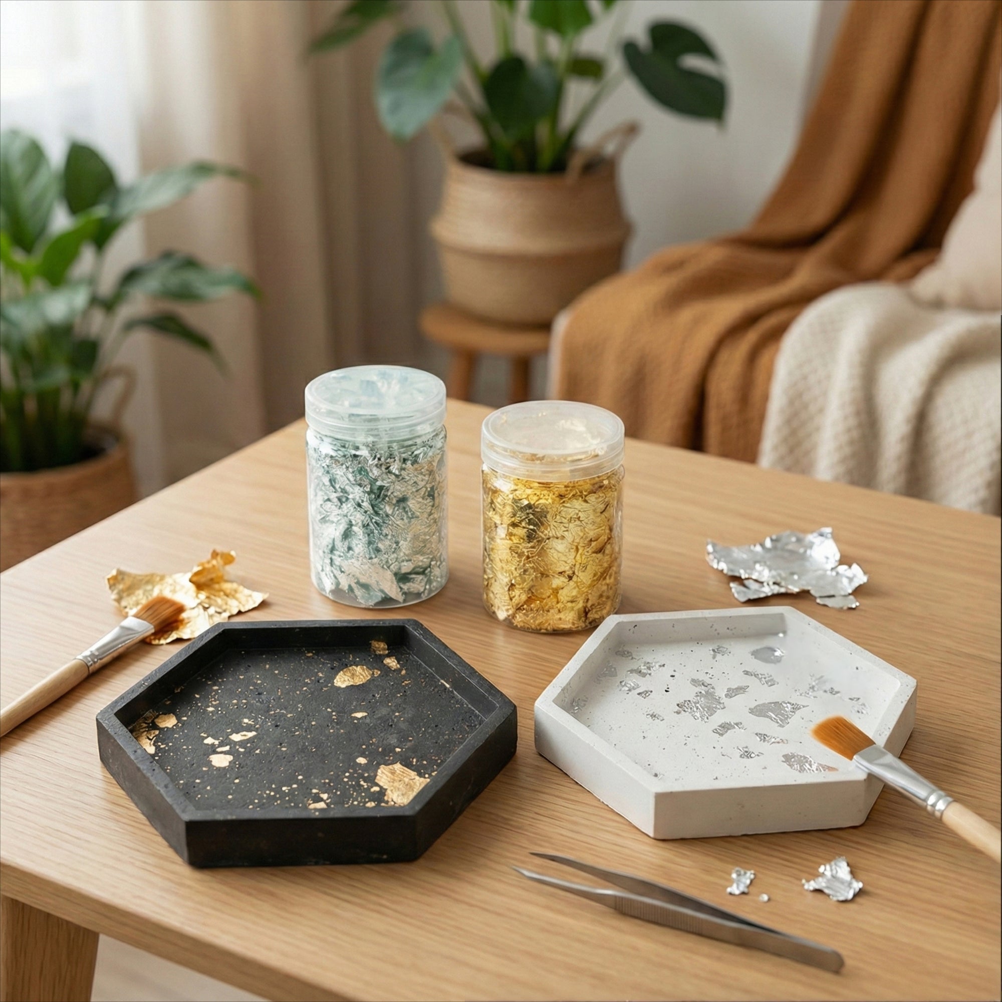 Feuilles d’Or et d’Argent – Décorations pour plâtre Aqua Resin