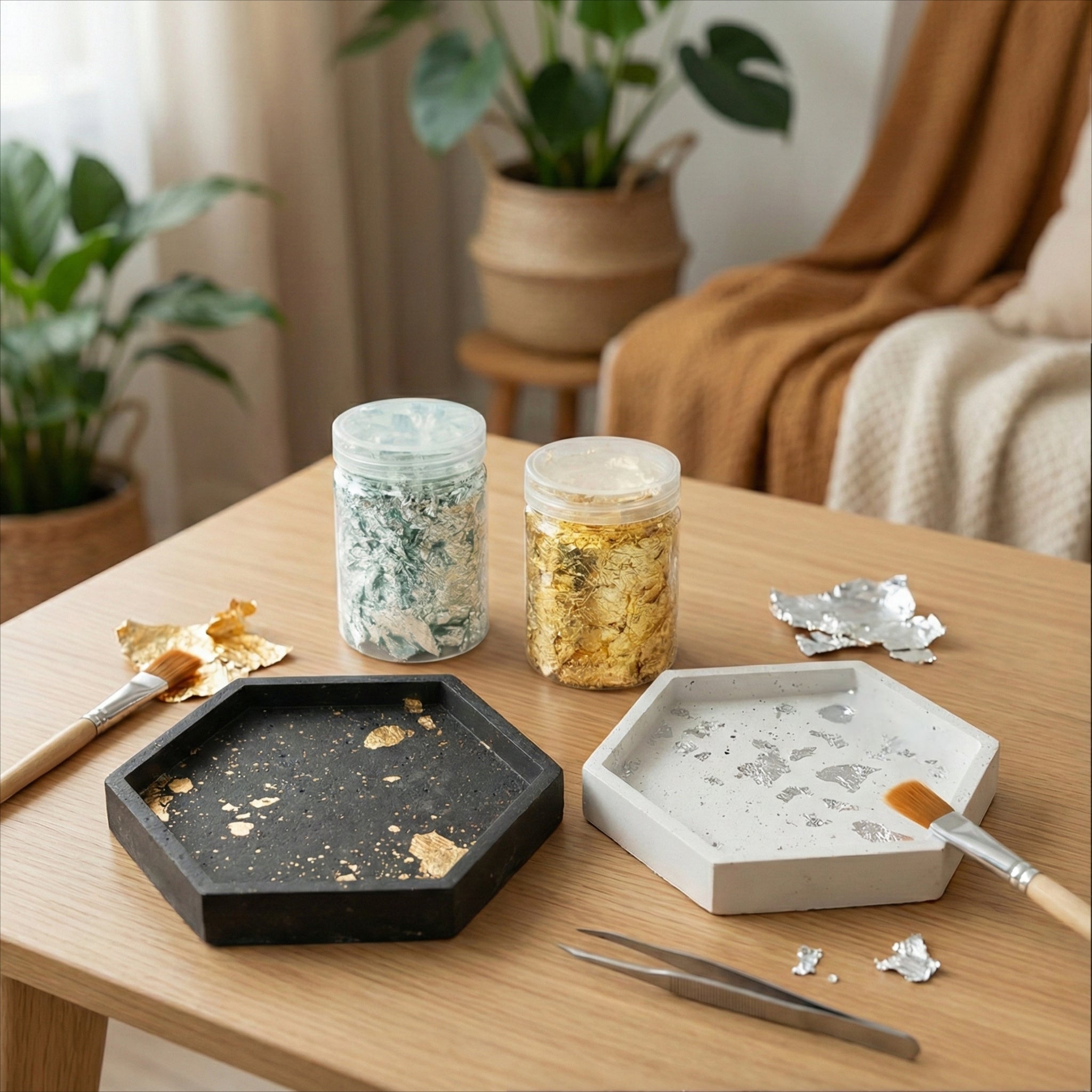 Feuilles d’Or et d’Argent – Décorations pour plâtre Aqua Resin