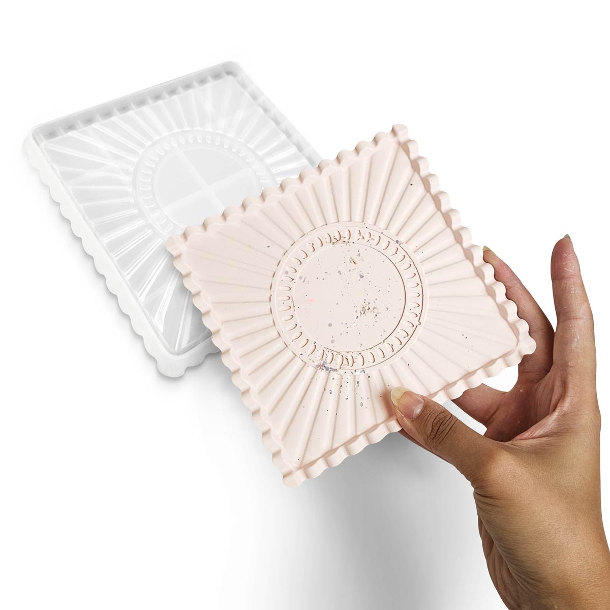 Stampo in silicone Mattonella Raggiera – Vassoio decorativo e base per candele - Aqua Resin