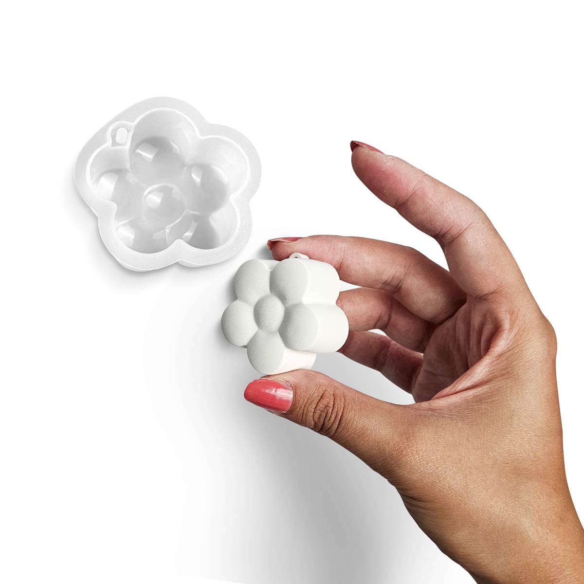 Stampo in silicone Portachiavi Fiore Bombato – Bomboniera profumata - Aqua Resin