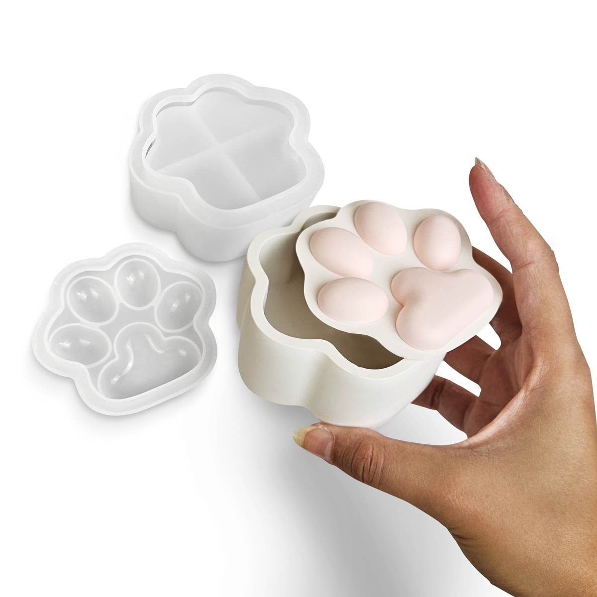Stampo in silicone Svuotatasche Zampetta per regali e decorazioni per amanti di cani e gatti in Aqua Resin